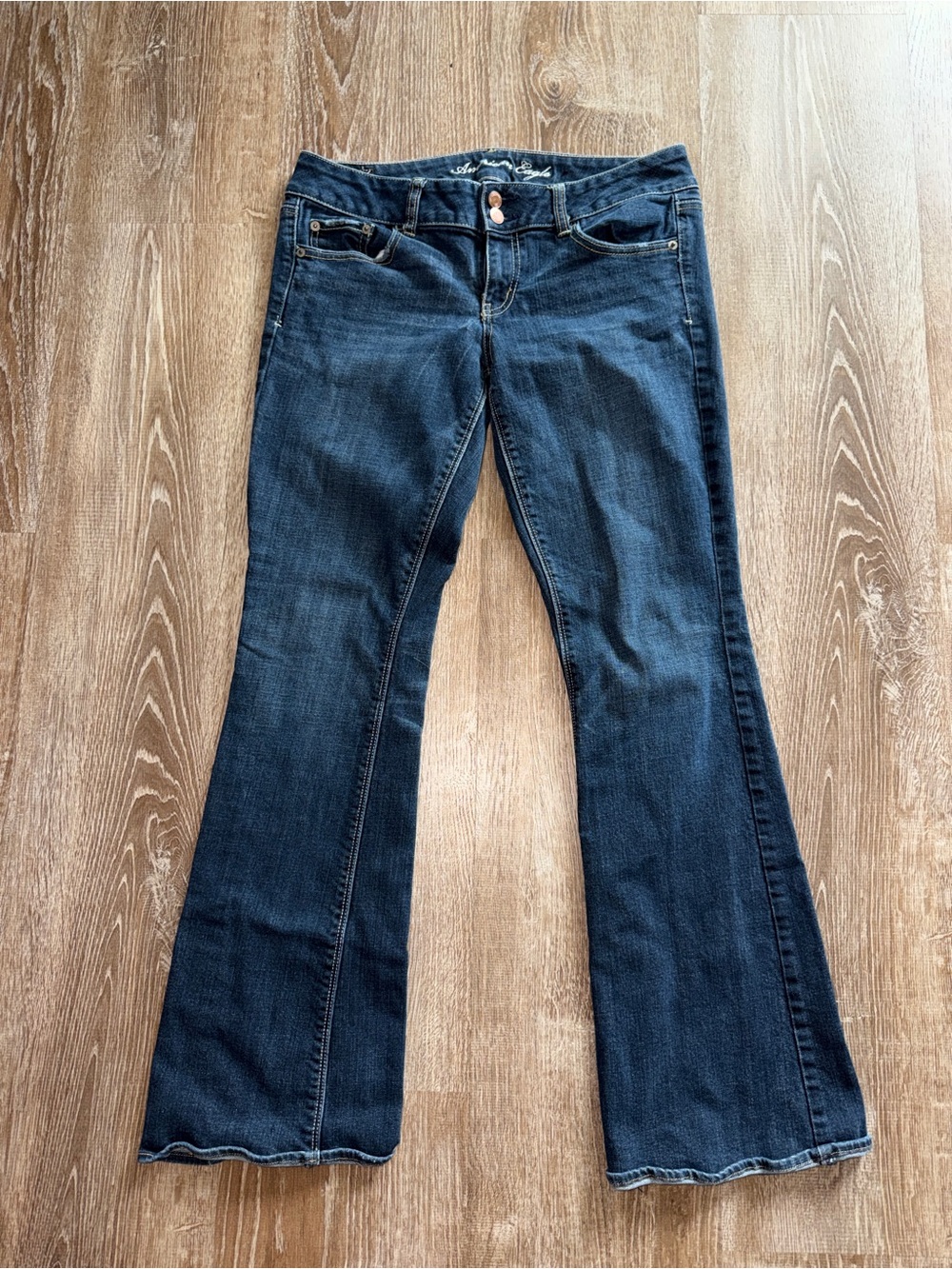 Vintage Y2K Lowrise American Eagle Outfitters Dark Blue Flare Jeans